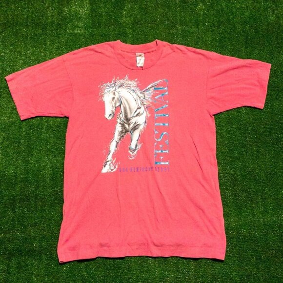 VINTAGE 1994 KENTUCKY DERBY FESTIVAL MENS SHIRT PINK FRUIT OF THE LOOM SZ LARGE - Picture 5 of 5